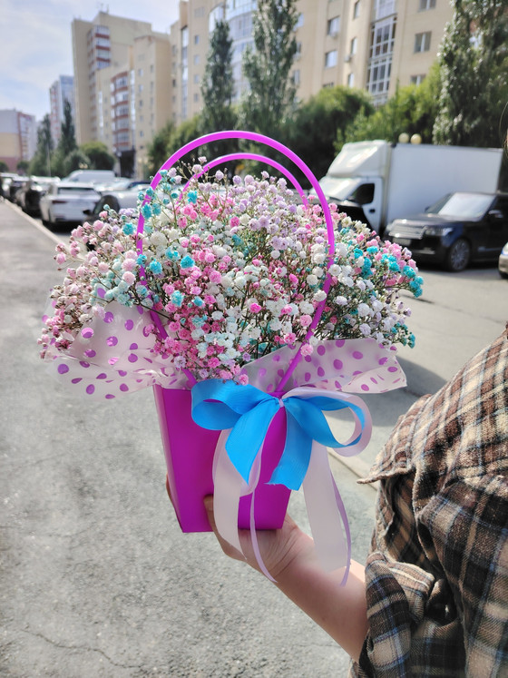 Сумочка цветной гипсофилы