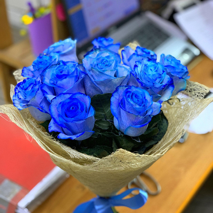 Букет синих голландских роз